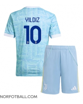 Billige Fotballdrakt Juventus Kenan Yildiz #10 Replika Bortedraktsett Barn 2025-26 Kortermet (med bukser)